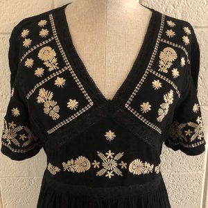 Black Midi In Loom Dress